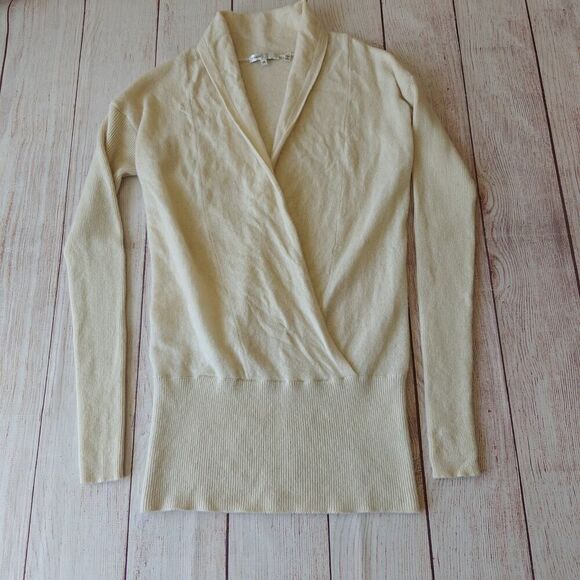 Vince fitted cashmere pullover wrap sweater sz XS - Picture 5 of 9
